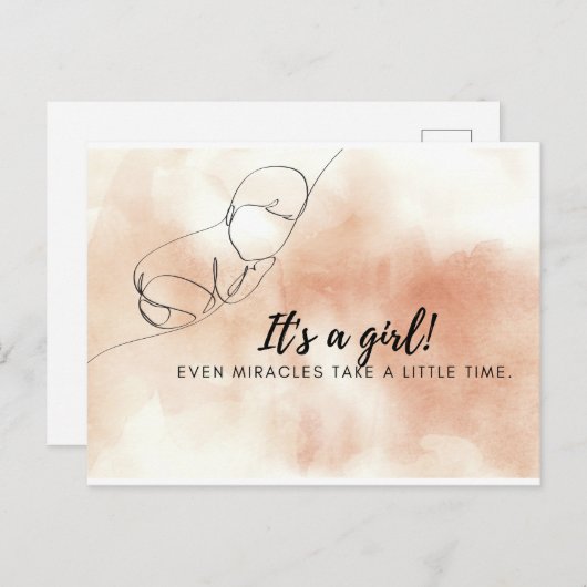 Carte bébé prématurée (Devant / Derrière)