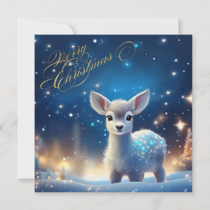 Carte Bébé Reindeer avec joyeux voeux de Noël