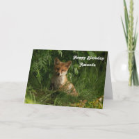 Bébé renard dans une forêt verte Anniversaire