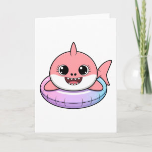 Carte Bébé Requin Mignon Avec Flotteur Enfants