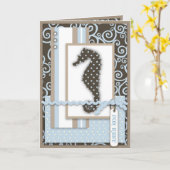 Carte bébé Seahorse (Fleur jaune)