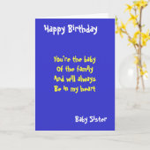 Carte Bébé soeur Anniversaire (Fleur jaune)