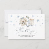 Carte Bébé son froid dehors garçon Baby shower Merci (Devant)