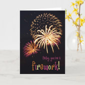 Carte Bébé, tu es un feu d'artifice ! (Fleur jaune)