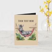 Carte Bébé zèbre mignon ajouter un message  (Fleur jaune)