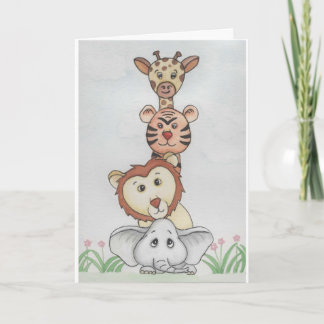 Carte Bébé Zoo Animaux