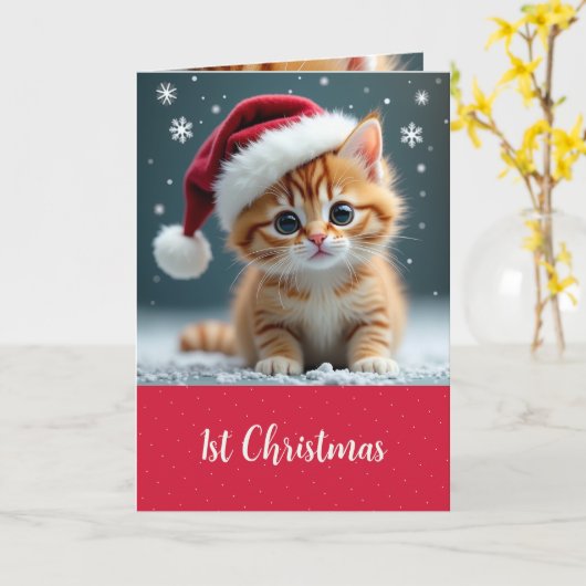 Carte Bébés 1er Noël (Fleur jaune)