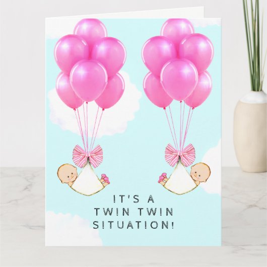 Carte Bébés Jumelles Filles (Devant)