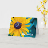 Carte Bedankt Merci en Pays-Bas avec Bee (Fleur jaune)