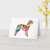 Carte Bedlington Terrier (Fleur jaune)