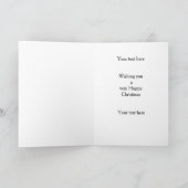 Carte Bedlington Terrier in a Santa hat Christmas card (Intérieur)