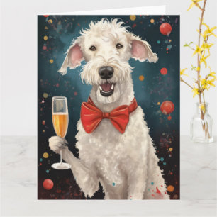 Carte Bedlington Terrier Nouvel An