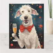 Carte Bedlington Terrier Nouvel An (Devant)