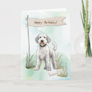 Carte Bedlington Terrier race Chien sous signe d'anniver