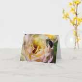 Carte Bee And Rose Flower Photography Note (Fleur jaune)
