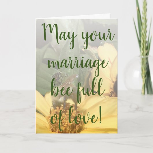 Carte Bee Full of Love Photo Mariage Félicitations (Devant)