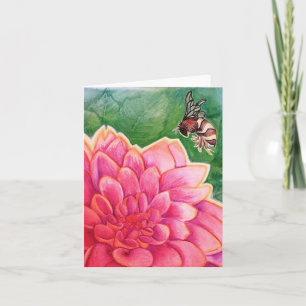 Carte Bee in a Dahlia