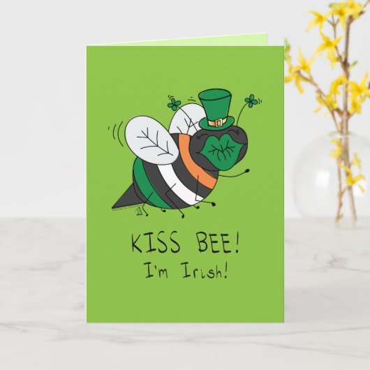 Carte Bee Irish Funny St. Patrick's Day (Fleur jaune)