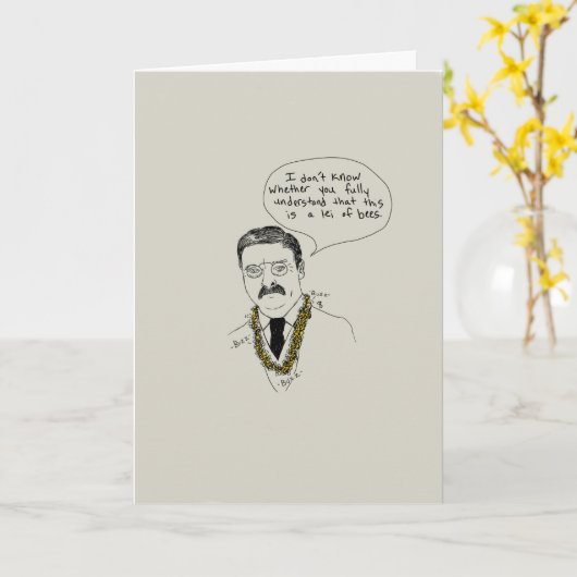 Carte Bee Lei Ted Anniversaire (Fleur jaune)