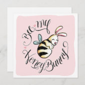 Carte Bee My Honey Bunny Valentine (Devant / Derrière)