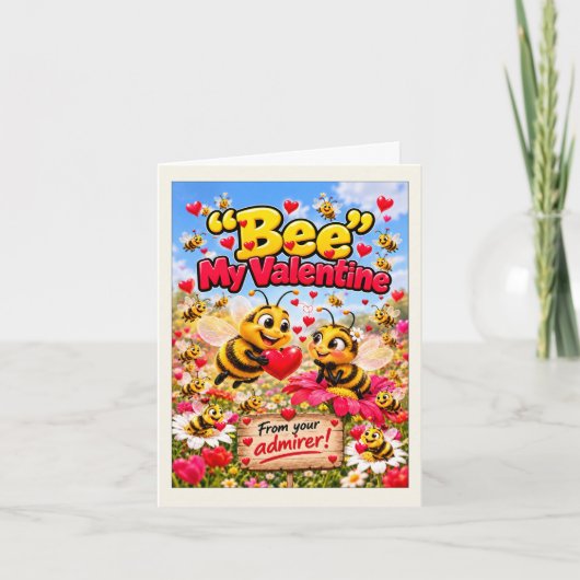 Carte Bee My Valentine (Devant)