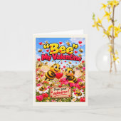 Carte Bee My Valentine (Fleur jaune)