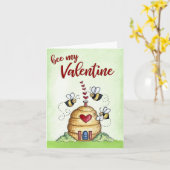 Carte Bee My Valentine (Fleur jaune)