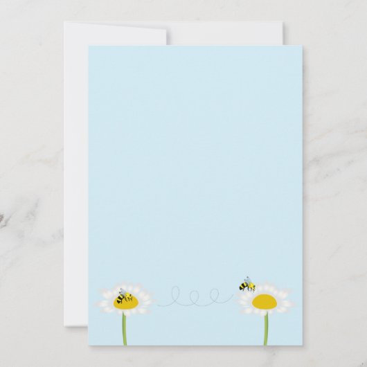 Carte Bee on Flower Flat Greeting Card - Arrière - plan  (Dos)