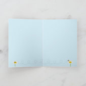 Carte Bee on Flower Greeting Card - Arrière - plan bleu (Intérieur)