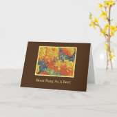 CARTE BEE SUR ORANGE CHRYSANTHEMUM/A ÉTÉ BUSY COMME UNE  (Fleur jaune)