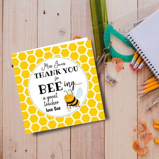 Carte Bee Teacher Gift – Thank You for Bee-ing a Great 