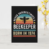 Carte Beekeeper né 1974 50e Anniversaire Cadeau apicultu (Fleur jaune)