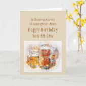 Carte Beer Ale Funny Son-in-law Anniversaire Bonne heure (Fleur jaune)