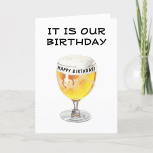 CARTE **BEER AND CHEERS** ET HEUREUX "ANNIVERSAIRE MUTUE