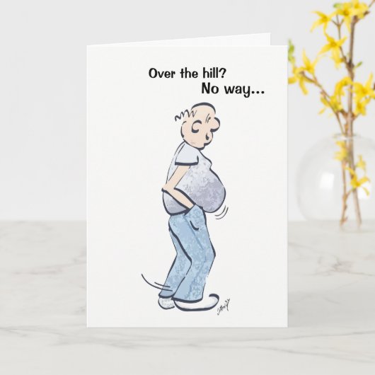 Carte Beer Belly Birthday Guy. (Fleur jaune)