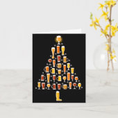 Carte Beer Christmas Tree Men Women Beer Ugly Christmas  (Fleur jaune)