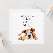 Carte Beer Dog Bulldog - Croyez en vous, et vous réussir (Devant/Arrière en situation)