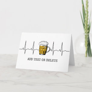 Carte Beer Heartbeat Vintage Beer Lover