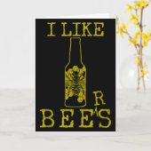 Carte Bees & Beer - Funny Quote Beekeeng Beekeeper G (Fleur jaune)