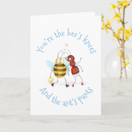 Carte Bee's knees and ant's pants Valentine's card