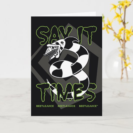 Carte Beetlejuice | Dites-le 3 fois (Fleur jaune)