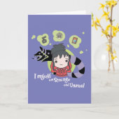 Carte Beetlejus | Chibi Lydia "Étrange et inhabituel" (Fleur jaune)