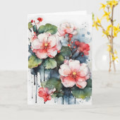 Carte Bégonia - Fleurs aquarelle (Fleur jaune)