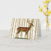 Carte Beige and White Birch Tree Forest Greeting Card (Fleur jaune)