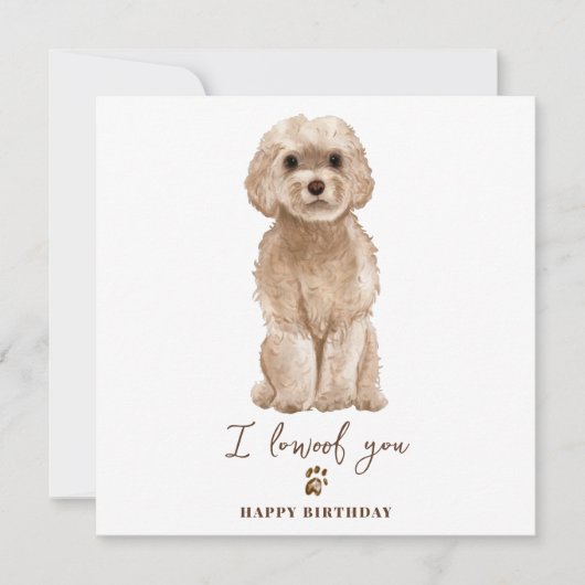 Carte Beige Cavapoo Chien maman Chiot Animaux de compagn (Devant)