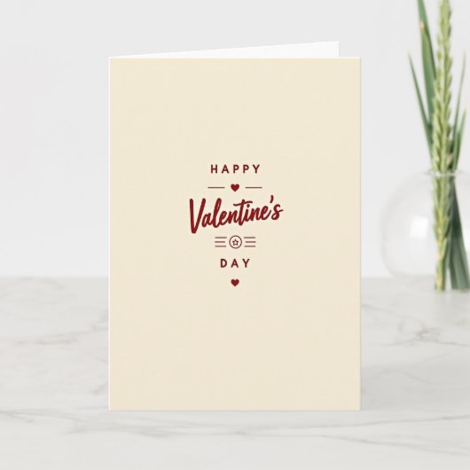 Carte Beige Happy Valentines Day Card (Devant)