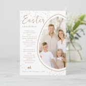 Carte Beige Partly Cropped Egg Photo And Bunny Easter (Debout devant)