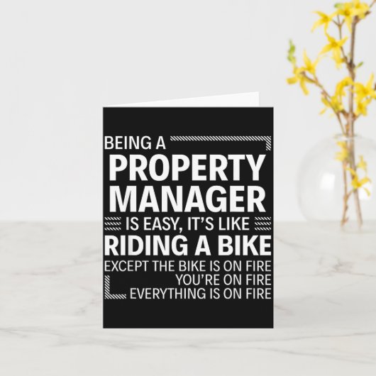 Carte Being A Property Manager Is Easy It's Like Riding  (Fleur jaune)