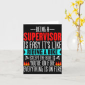 Carte Being A Supervisor Is Easy - Bike Riding Superviso (Fleur jaune)