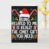 Carte Being Related To Me Funny Christmas Family Xmas Pa (Fleur jaune)